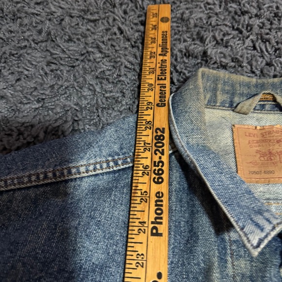 Vintage Levi's‎ Denim Trucker Jacket 70507-4890 XL Distressed Light Wash Coat - Picture 2 of 6